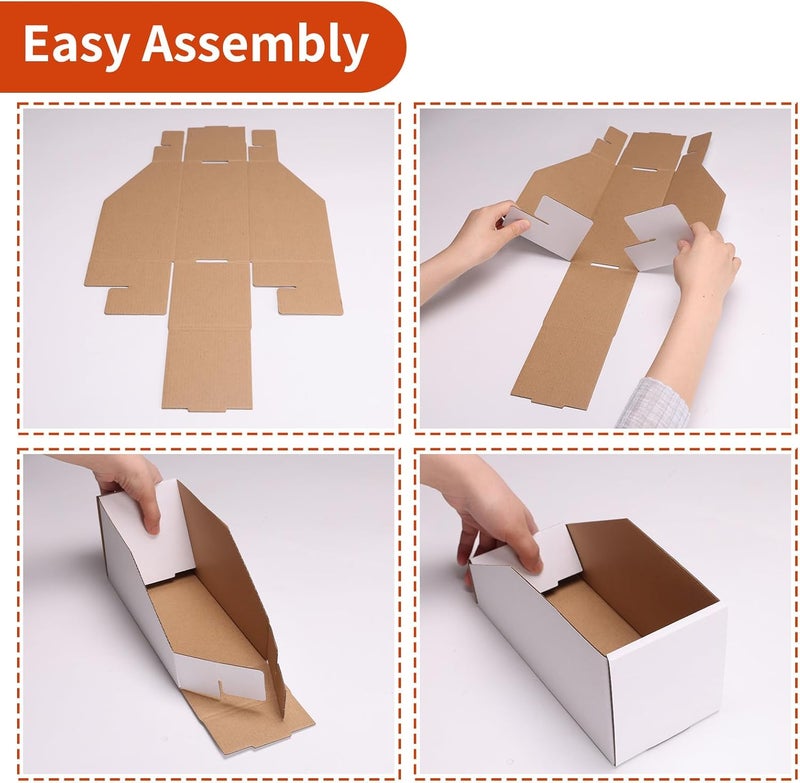 ZBEIVAN Cardboard Storage Bins Boxes 35 Packs 9.4x6x4.5 Inches, Easy Assembly Pantry Organizer Bins for Shelf, White - Image 3
